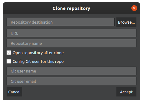 GitQlient - Clone repository
