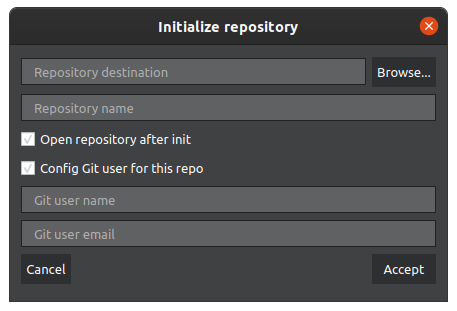 GitQlient - Init new repo