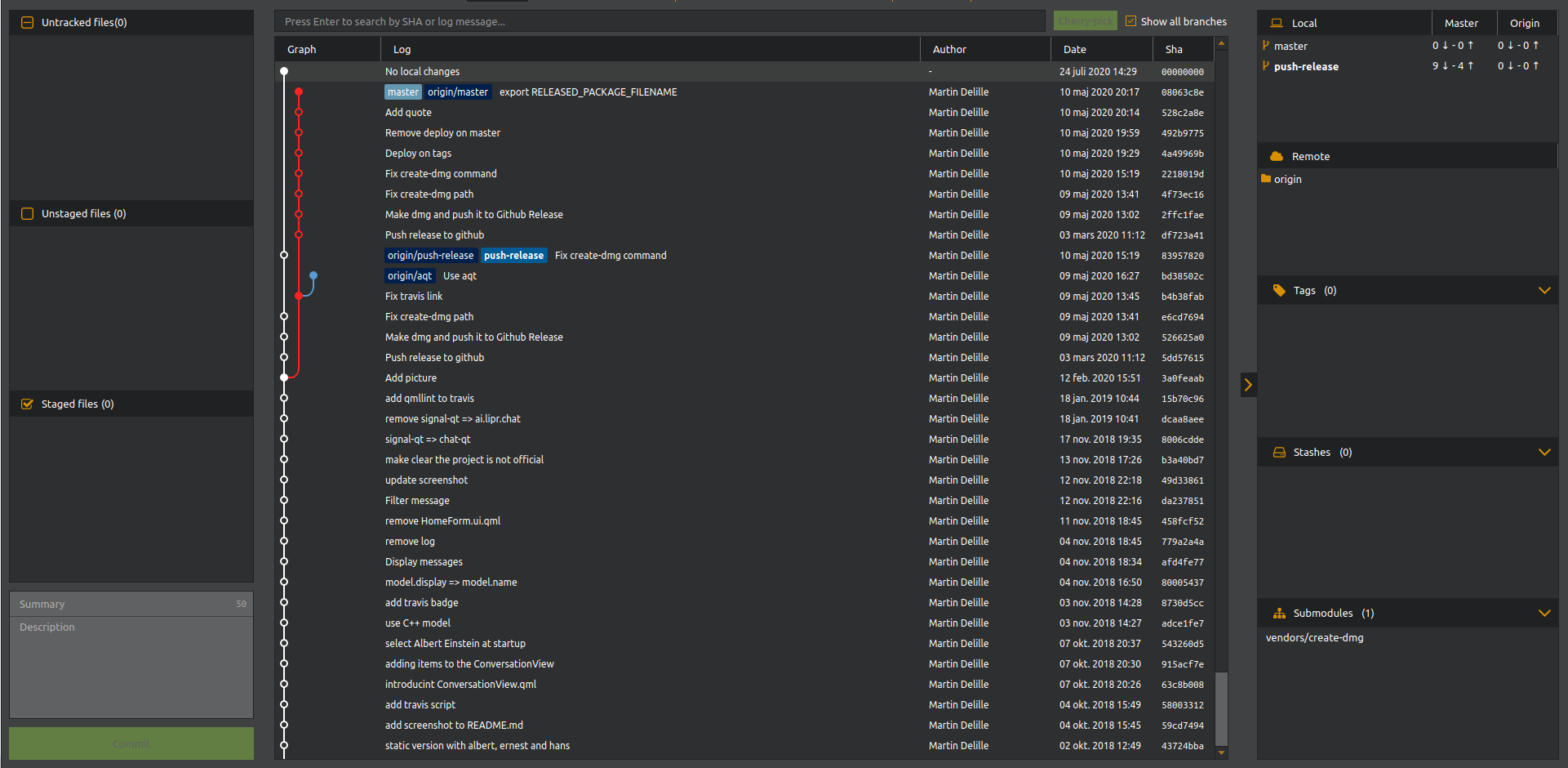 GitQlient - The Tree View