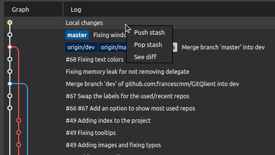 GitQlient - WIP options