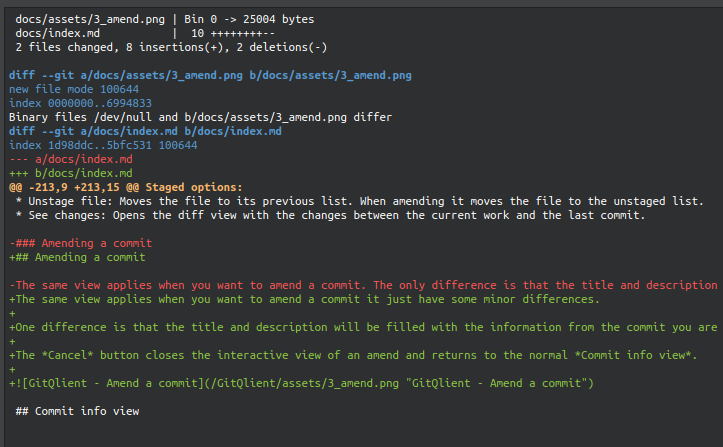 GitQlient - Diff colors schema
