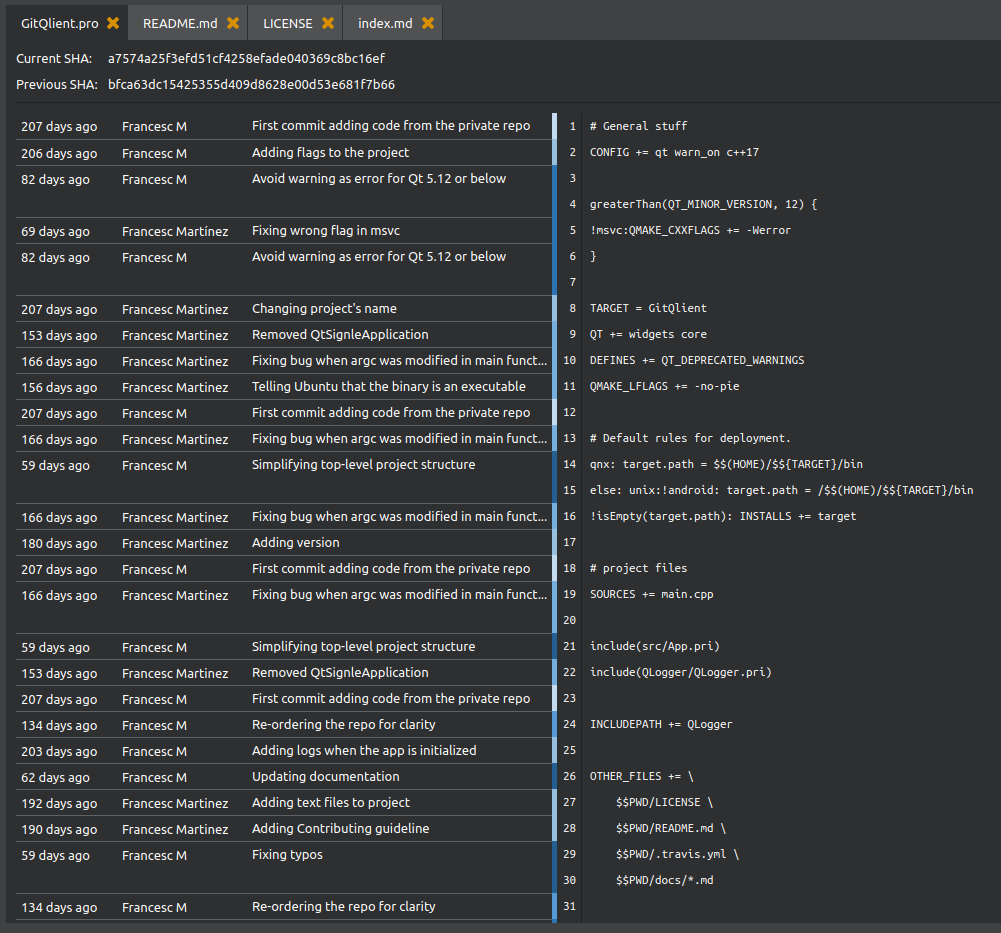 GitQlient - The Blame View